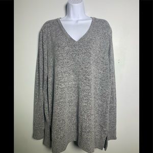Women’s Lucky Brand V Neck Comfy Sweater Grey
